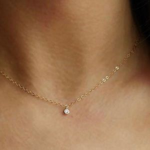 ✨✨Dainty Solitaire Gold Austrian CZ Necklace✨✨